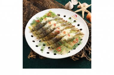 SHRIMP STEAMED WITH CHEESE