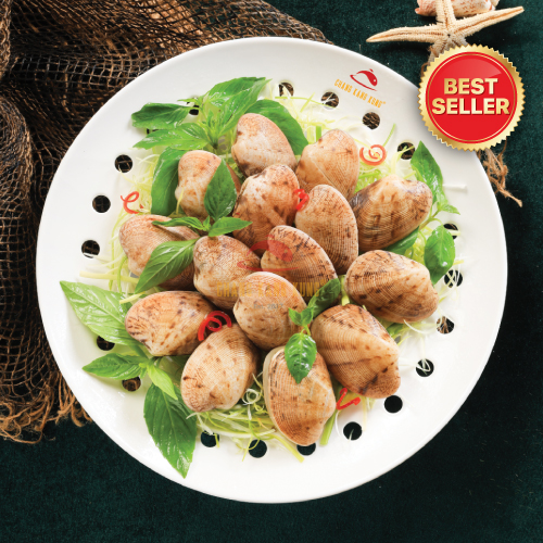 Ngao 2 còi hấp lá quế