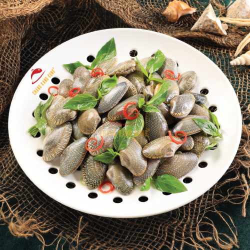 Sò lụa hấp lá quế