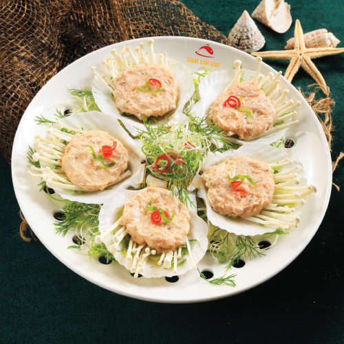 Nhân sò điệp hấp nấm